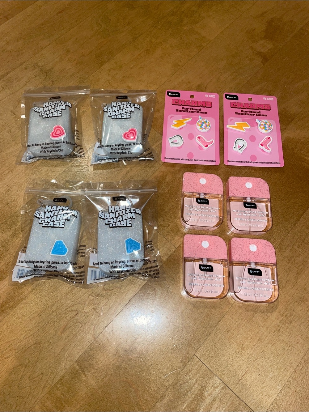 TikTok bundle Hand Sanitizer Glitter Charm Case, charms, Pink Sanitizer Holders